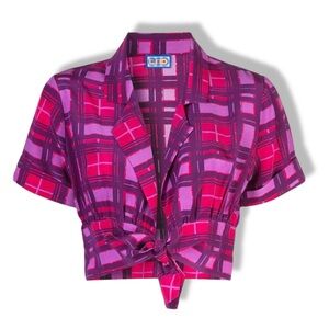 LHD plaid wrap top size 0